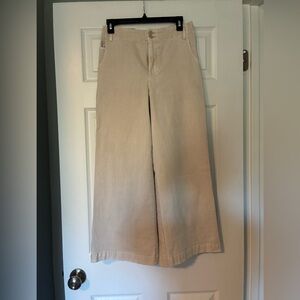 Wide-Leg Beige Jeans